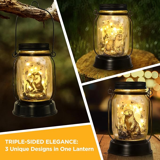 Otter Gifts for Women/Men River Otter Lovers Solar Lantern Mom Birthday - Image 2