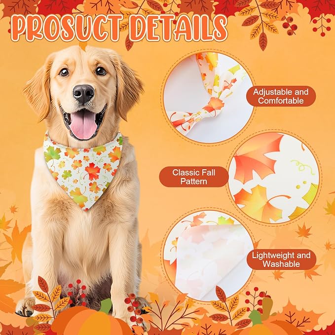 Sanwuta 50 Pcs Thanksgiving Fall Dog Bandanas Bulk and Collar Bow Ties Set 25 - Image 5