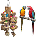 PINVNBY Wood Parrot Toys for Large Birds, Wire Link Durable Macaw Toys Extra by PINVNBY