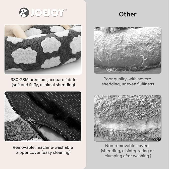 JOEJOY Donut Small Dog Bed, Round Cat Beds - Image 3