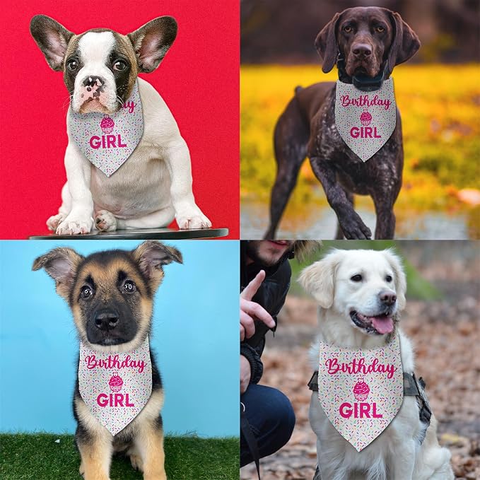Dog Birthday Bandana Birthday Girl Pet Scarf Bibs Accessories Party Supplies - Image 4