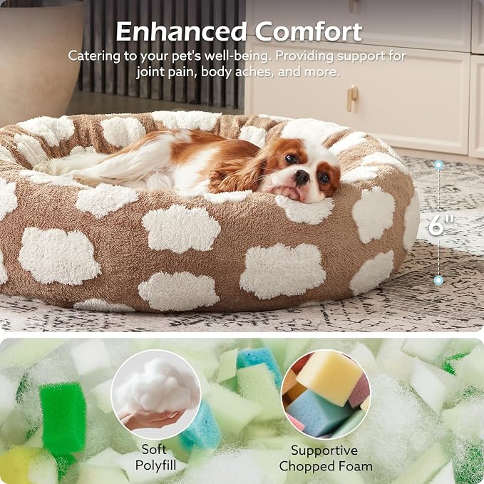 JOEJOY Donut Cat Beds for Indoor Cats, Round Calming Small Dog Bed - Image 2