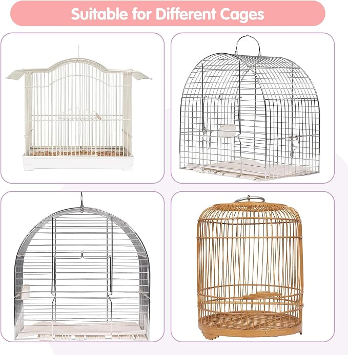 Bird Cage Seed Catcher, 45-90'' Adjustable Bird Cage Cover, Universal Nylon - Image 6