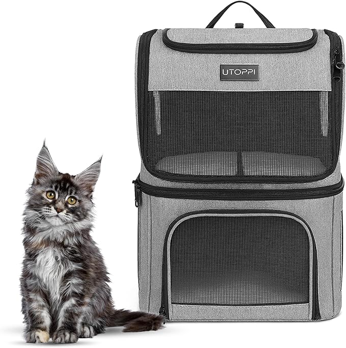 Cat Backpack Carrier for 2 Cats, Kittens or Small Dogs, Foldable & Breathable by Unknown