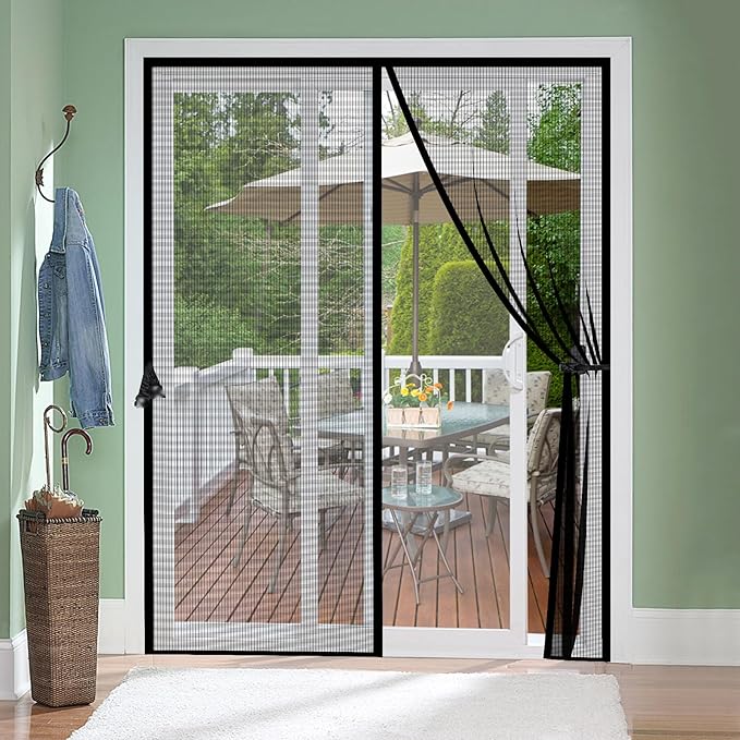 Fiberglass Magnetic Screen Door Fit Door Size 48 x 96 in- Heavy Duty Fiberglass by Iduontis