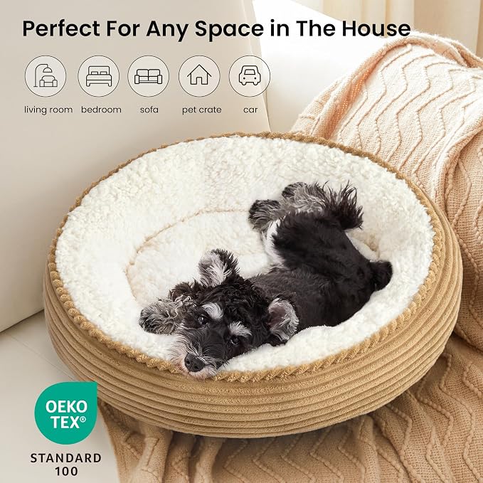Love's cabin Round Donut Cat and Dog Cushion Bed, 25in Pet Bed - Image 6