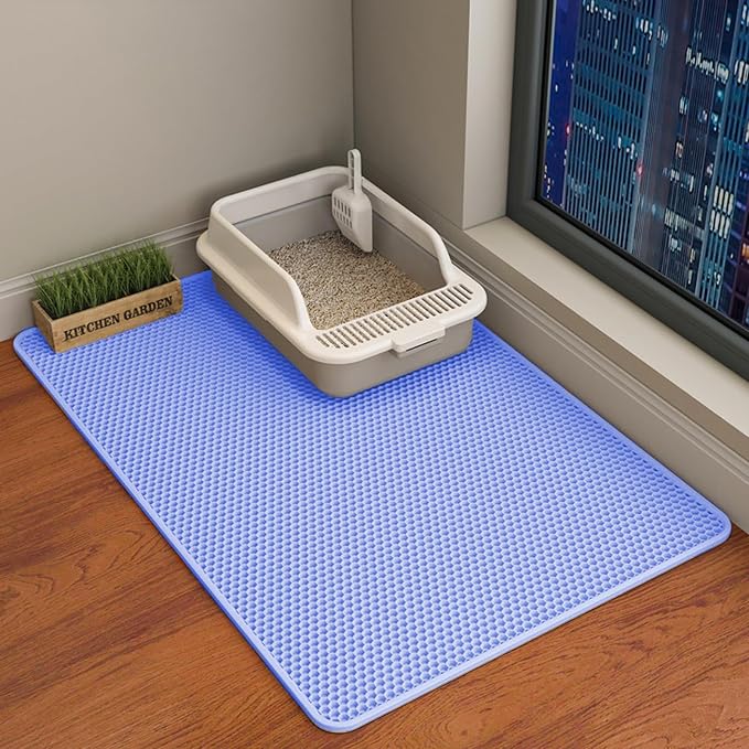 HCY&WLD Cat Litter Mat, Honeycomb Double Layer Cat Litter Trapping Mat by HCY%26WLD