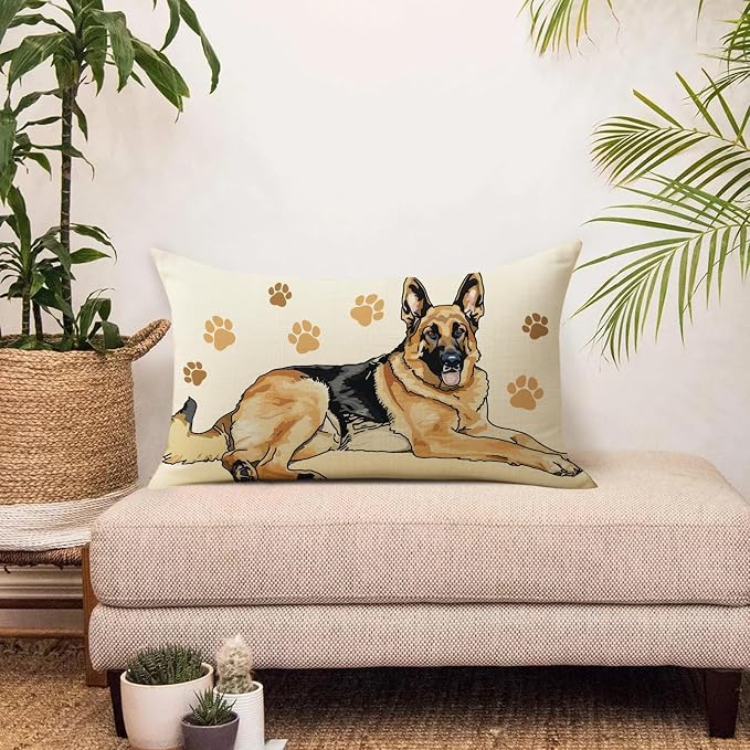 German Shepherd Dog Lumbar Decorative Throw Pillow Cover 12 x 20, Rectangular - Image 6