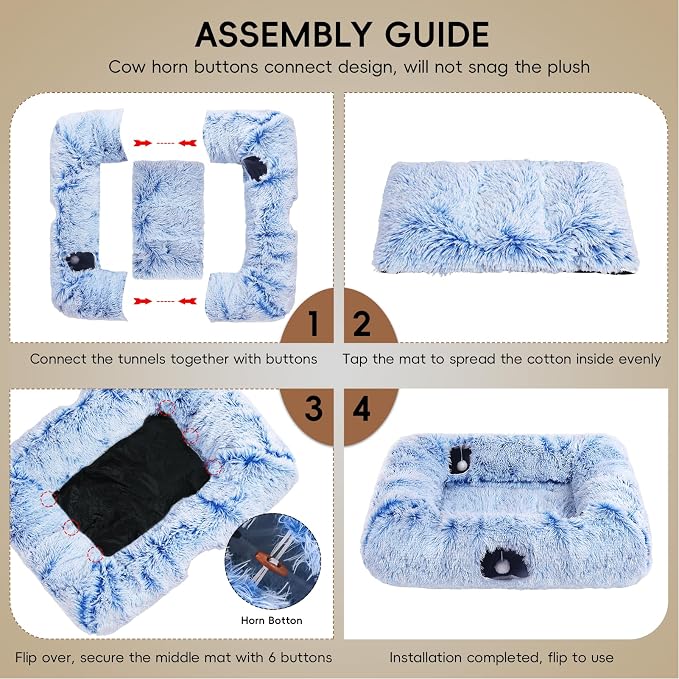 Extra Large Cat Tunnel Bed, 4 Ways Tunnels - Image 8