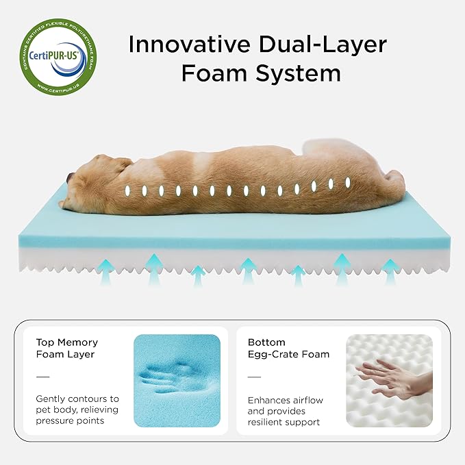 Bedsure Memory Foam Dog Bed Medium Size Dogs- Orthopedic Pet Beds - Image 2