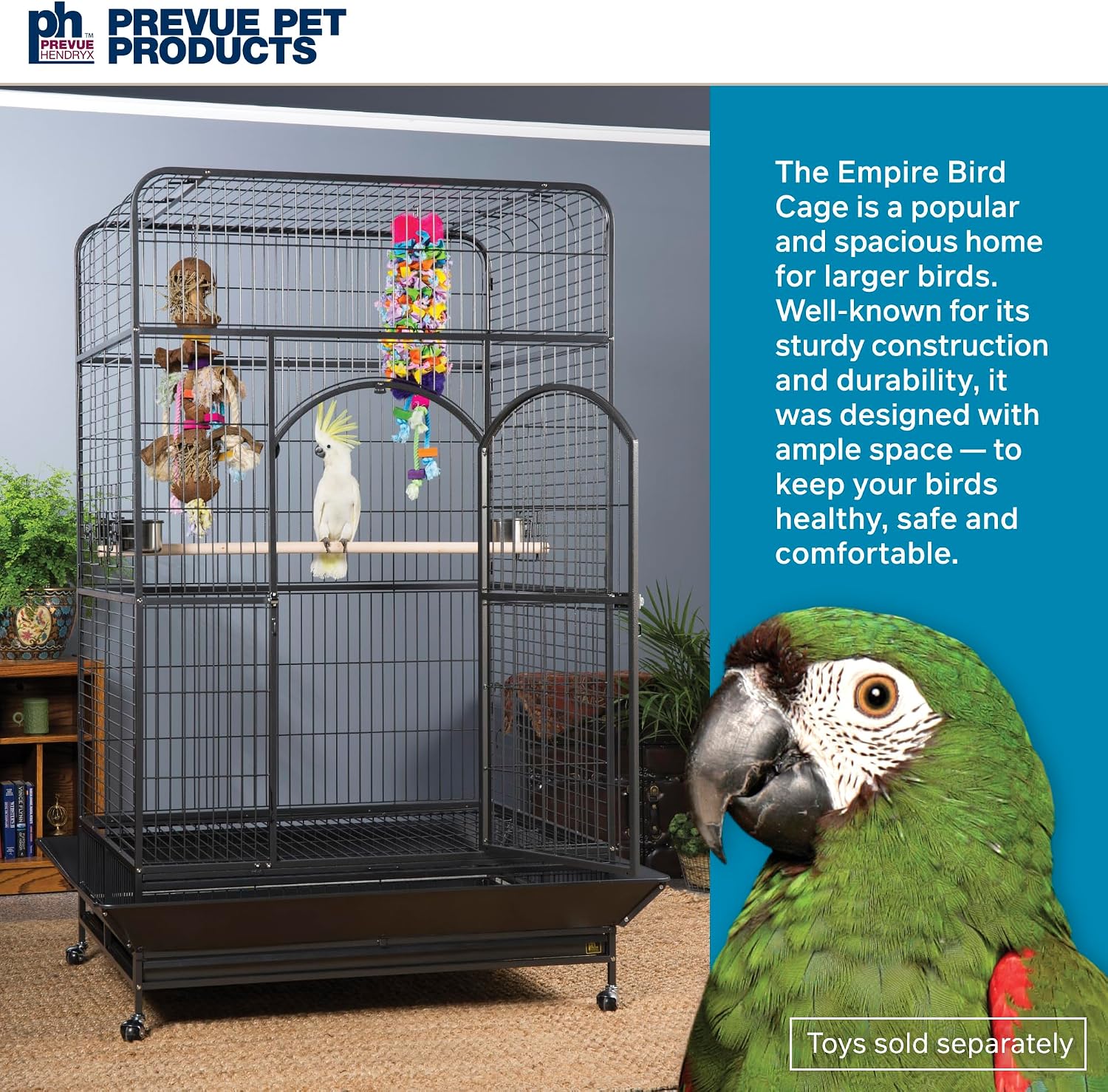 Prevue Pet Products Empire Bird Cage, 46" L x 36" W x 78 1/4" H - GlobalHabitat Supply