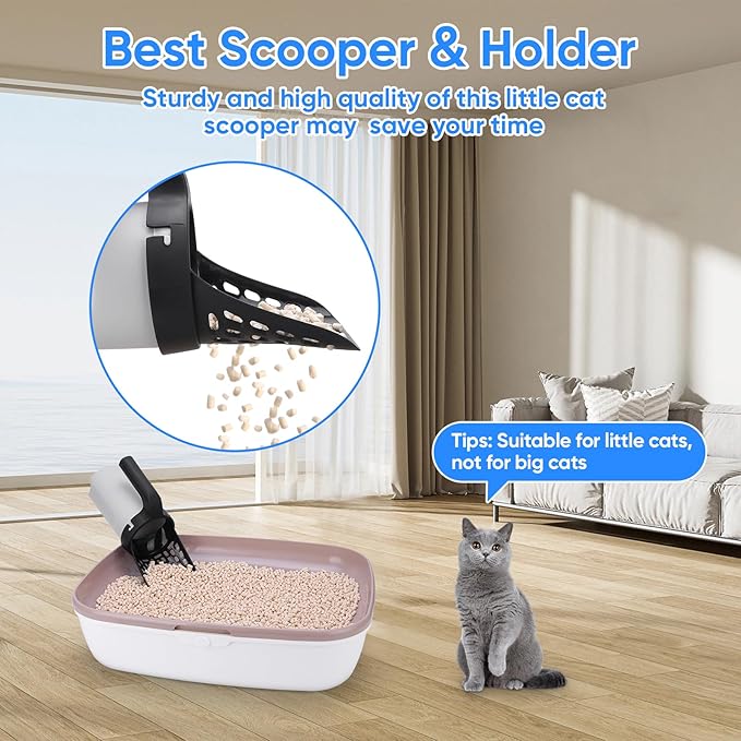 MYPIN Cat Litter Scooper with Holder, Upgraded Cat Litter Shovel with Bags and - Image 2