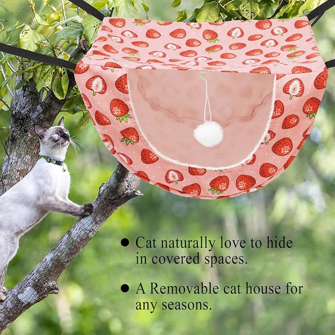JSPYFITS Cat Cage Hammock with Ball, Double Layer Hanging Adjustable Soft Pet - Image 7