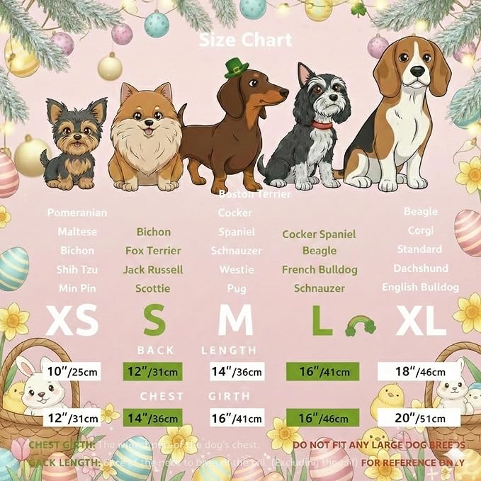 Easter Dog Dress with Pink Bunny Print, Cute Spring Pet Skirt - Image 4