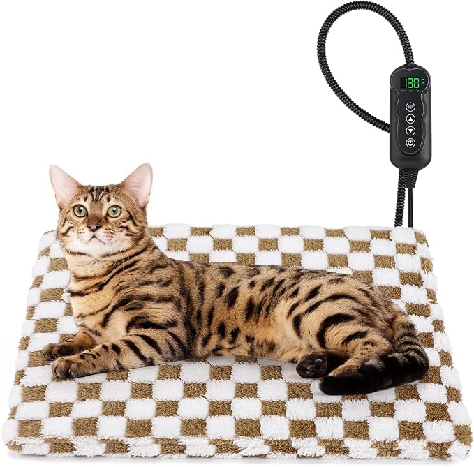 MIXJOY Heated Cat Bed, 11 Adjustable Temperature Cat Heating Pad Indoor by MIXJOY