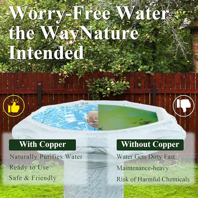 Bird Bath Copper Disk, 4.2" Large Surface Area, Covers 20% More Water Than - Image 5