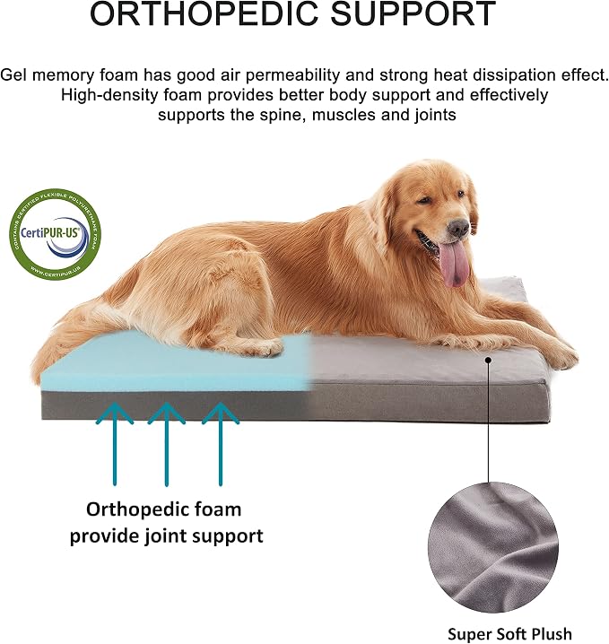 Orthopedic Memory Foam Dog Bed, Cooling Dog Beds Waterproof Pet Bed - Image 2