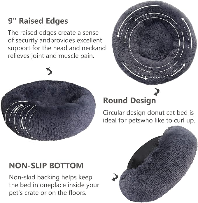 Small Calming Dogs Bed for Small Dogs Anti-Anxiety Machine Washable Fluffy - Image 5