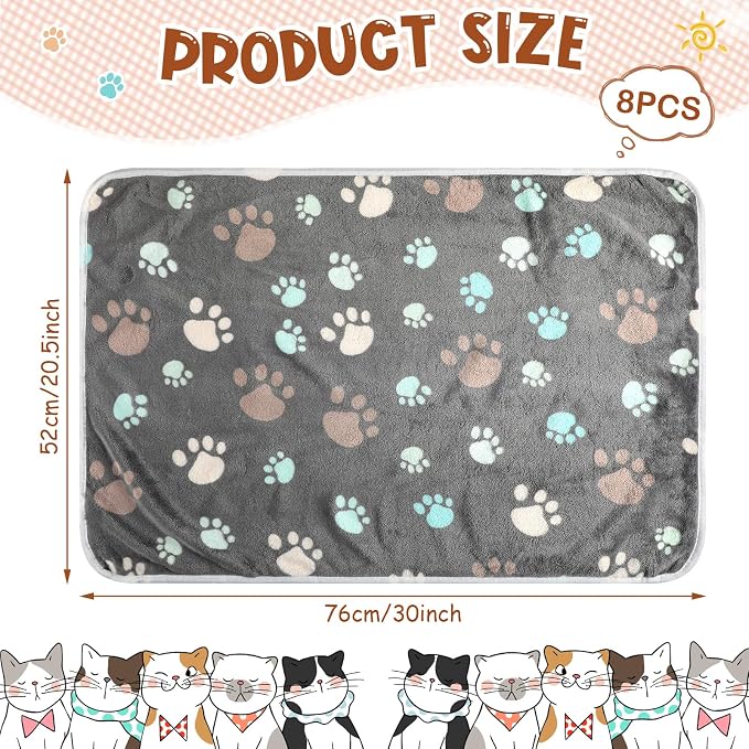 Tegeme 8 Pcs Fleece Dog Blankets - Image 2