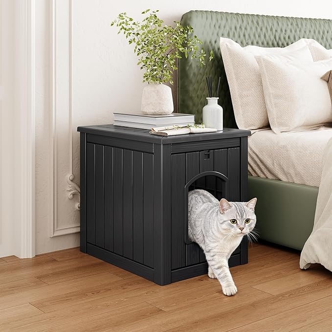 Cat Litter Box Enclosure, Plastic Hidden Litter Box Side Table - Image 3