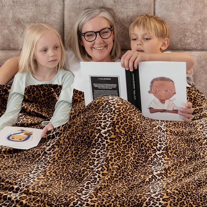 Bnuitland Leopard Print Fleece Flannel Twin Size Blanket, Super Soft 300 GSM - Image 3