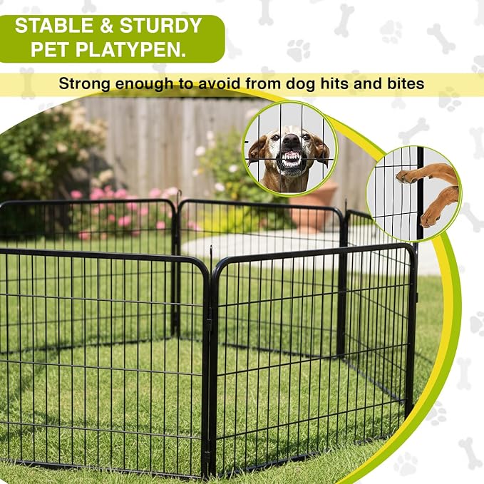 BestPet Dog Playpen 24 Inch 8 Panels Heavy Duty Metal Pet Exercise Pen Indoor - Image 5