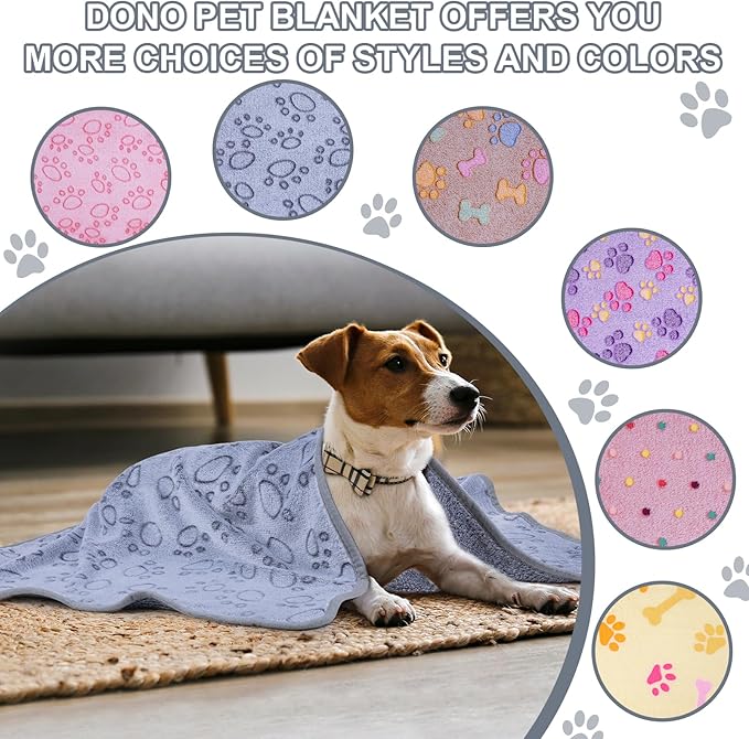 Dono 1 Pack 3 Dog Blankets, Soft Fluffy Fleece Pet Blanket Warm Sleep Mat Paw - Image 6