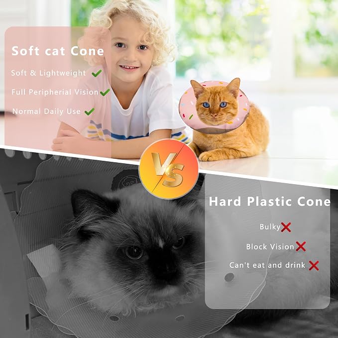 Cat Cone Collar Soft, Adjustable Cat Recovery Collar Kitten Cones to Stop - Image 6