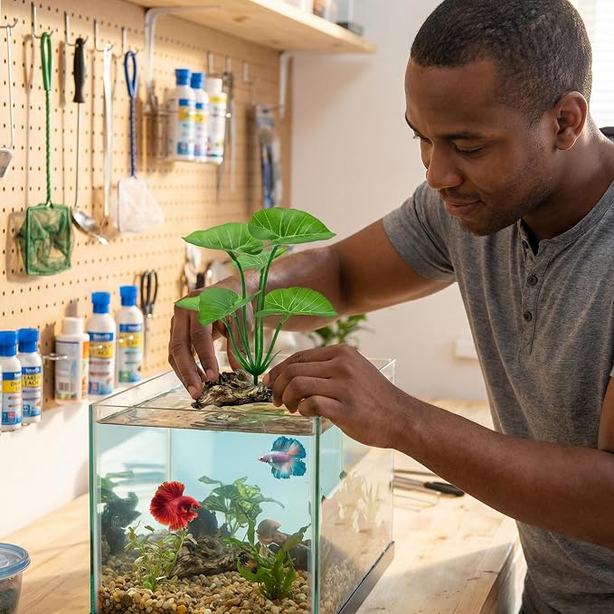 10-Pack Betta Fish Tank Decorations Silk Aquarium Plants - Image 7