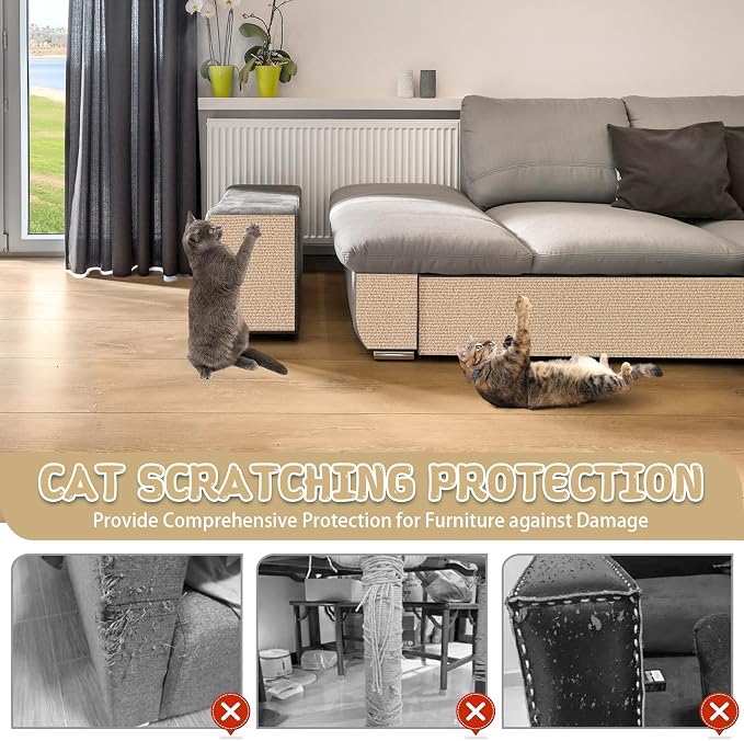 Climbing Cat Scratcher Mat Trimmable Cat Scratching Post Carpet 118’’x15.8’’ - Image 5