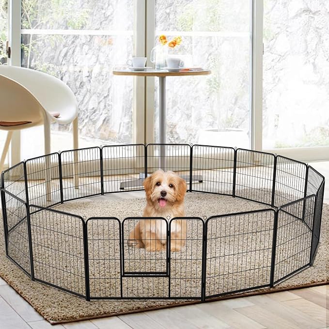 NEWBULIG Dog Playpen 16 Panels 32" Height Foldable Heavy Duty Metal Dog - Image 2