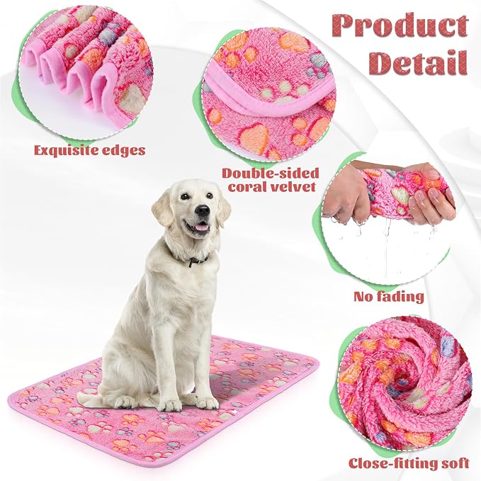 SHENLIU 18 Pcs Fleece Pet Blanket, 9 Style Small Fleece Pet Blanket Soft Warm - Image 3