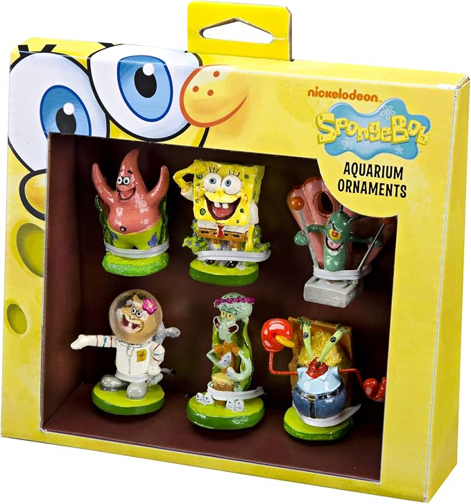 Penn-Plax Officially Licensed Spongebob 6 Piece Mini Aquarium Ornament Set – by Penn-Plax