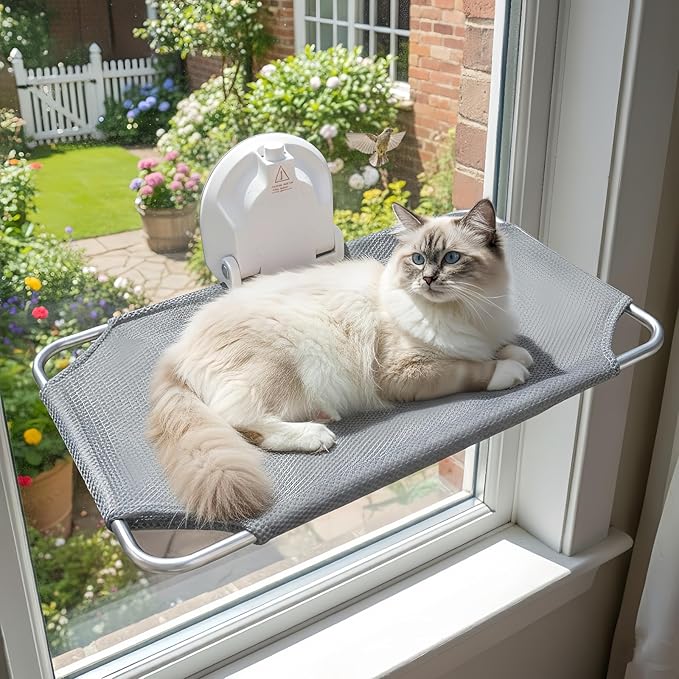 Cat Window Perch for Small Window, Cordless Cat Window Hammock, Cats Seat for by youmtool
