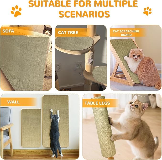 Jute 78.7"x15.8" Trimmable Cat Scratching Mat - Image 6