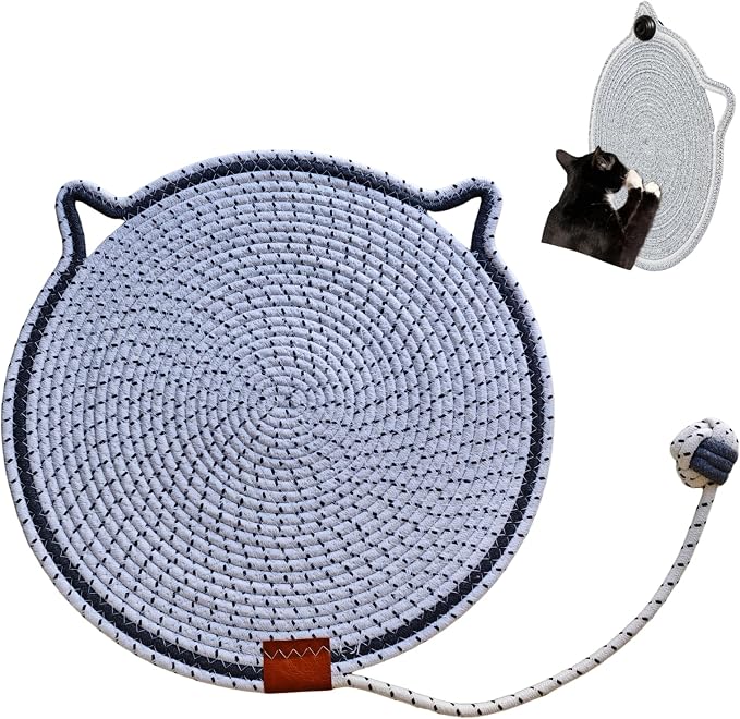 Cat Scratcher Mat, Natural Cotton Rope Cat Scratching Pad, 16.9'' Round Cat by Unknown
