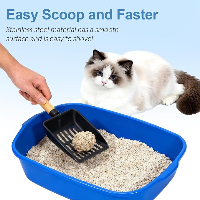Cat Litter Scoop, Metal Litter Scoop, Heavy Duty Metal Cat Scooper - Image 2