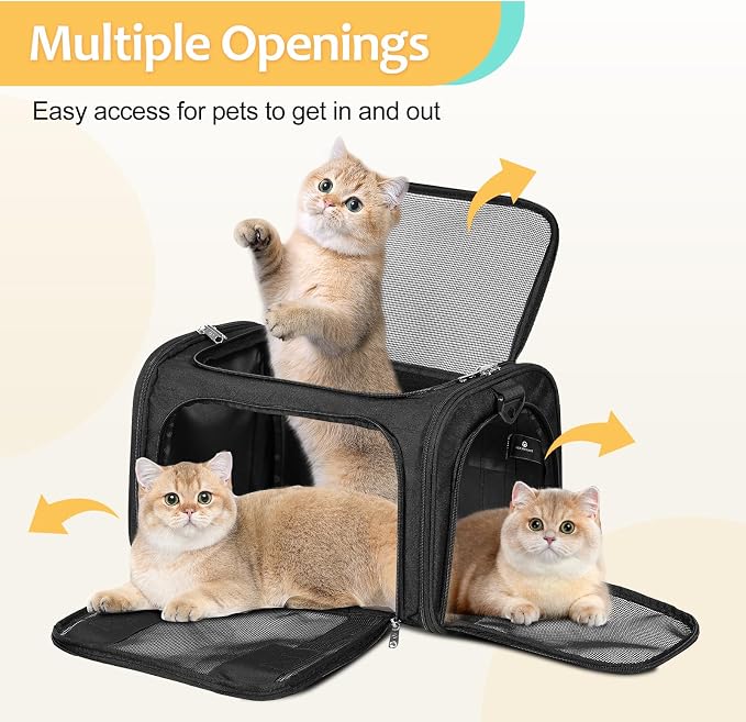 Discala Cat Dog Carrier Up to 15 Lbs TSA Airline Approved Pet Carrier - Image 4