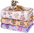 Dono 1 Pack 3 Blankets Soft Fluffy Paw Print Pattern Fleece Pet Blanket Warm by Dono