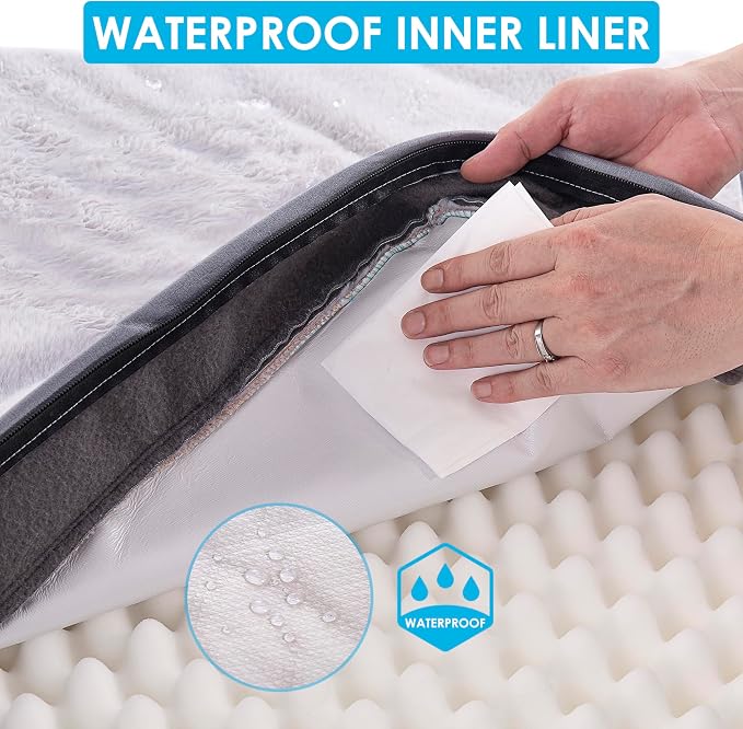 Orthopedic Dog Bed for Extra Large Dogs, XXL Waterproof Deluxe Plush Dog Crate - Image 2