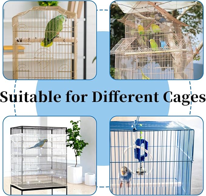 Daoeny Bird Cage Seed Catcher, Large Bird Cage Cover, Adjustable Soft Airy - Image 6