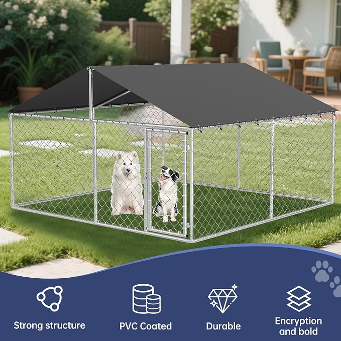 120"x 120" Outdoor Dog Enclosure Heavy Duty Dog Kennel House Mesh Dog Big Cage - Image 5