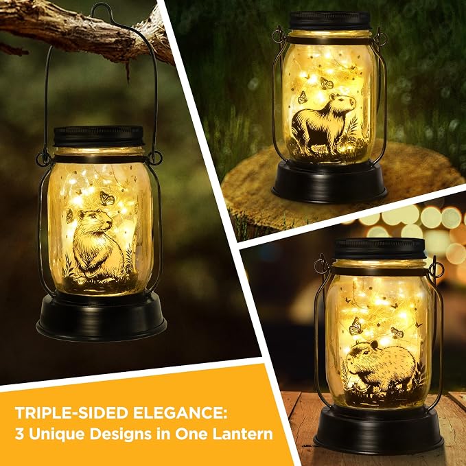 kyoryuger Capybara Gifts for Women/Men Capybara Solar Lanterns Mom Grandma - Image 4
