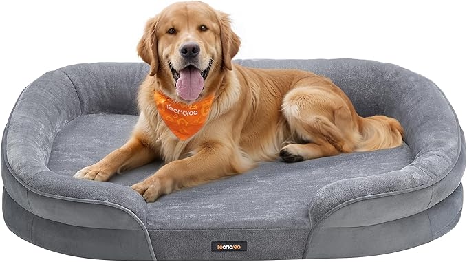 Feandrea Dog Bed, Large Orthopaedic Dog Sofa Bed, Egg Crate Foam, Waterproof by FeandreabySONGMICSHOME
