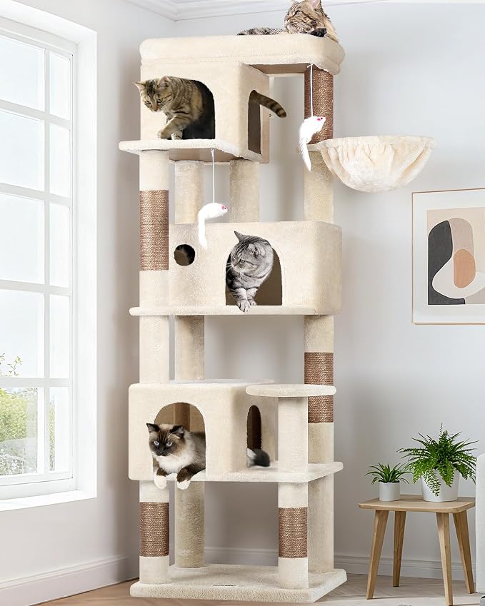 Globlazer Corner Cat Tree 66 inch Multi-Level Climbing Tower Kitty Condos Cat by Globlazer