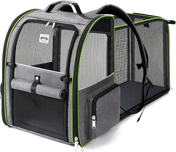 Lekebobor Large Cat Backpack Carrier Expandable Pet Carrier Backpack by LEKEBOBOR