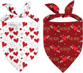 Heart Dog Bandana, 2 Pack Adjustable Holiday Party Birthday Pets Heart Bandana by XGXHZYLC