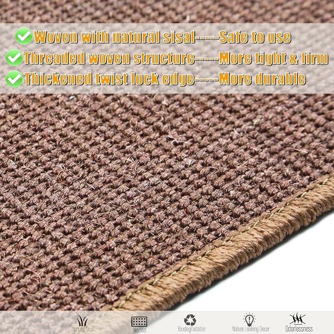 Cat Scratching Mat, 23.6 x 15.7inch Sisal Cat Scratchers - Image 3