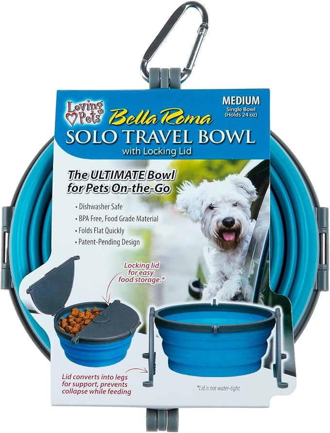 Loving Pets - Bella Roma Portable Travel Dog Bowl Collapsible Dog Food & Water by Loving+Pets