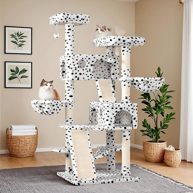 WEEWAY Cat Tree Tower for Indoor Cats, Stand House Condo Cave, Sisal Scratching by WEEWAY